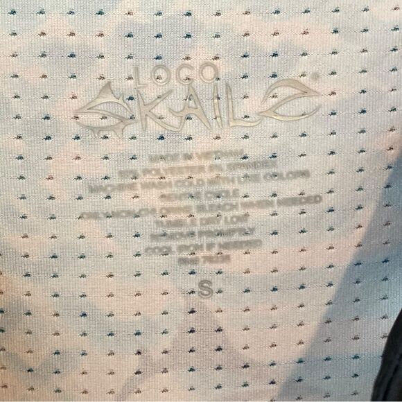 Loco Skaile Sz S Teal Black Sun Fabric Diving Snorkeling Fishing RashGuard Top - Picture 6 of 6